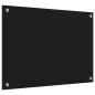 Preview: Küchenrückwand Schwarz 70 x 50 x 0,8 cm Gehärtetes Glas