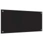 Preview: Küchenrückwand Schwarz 90 x 40 x 0,8 cm Gehärtetes Glas