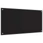Preview: Küchenrückwand Schwarz 100 x 50 x 0,8 cm Gehärtetes Glas