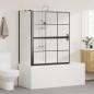 Preview: Bad-Duschschirm Schwarz und Transparent 100 x 67 x 129.5 cm