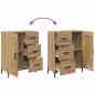 Preview: Sideboard Artisan-Eiche 69.5 x 34 x 90 cm Holzwerkstoff