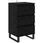Preview: Sideboard mit Schubladen Schwarz Eichen-Optik Holzwerkstoff