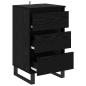 Preview: Sideboard mit Schubladen Schwarz Eichen-Optik Holzwerkstoff