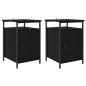Preview: Nachttisch 2 pcs Schwarz Eichen-Optik 40 x 42 x 60cm