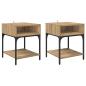 Preview: Nachttisch 2 pcs Artisan-Eiche 40 x 40 x 50 cm Holzwerkstoff
