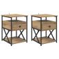 Preview: Nachttisch 2 pcs Artisan-Eiche 40 x 42 x 55 cm Holzwerkstoff
