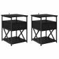 Preview: Nachttisch 2 pcs Schwarz Eichen-Optik 40 x 42 x 55 cm