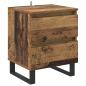 Preview: Nachttisch mit Schubladen Altholz 40 x 35 x 50 cm Holzwerkstoff