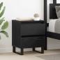 Preview: ARDEBO.de - Nachttisch 2 pcs Schwarz Eichen-Optik 40 x 35 x 50 cm