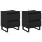 Preview: Nachttisch 2 pcs Schwarz Eichen-Optik 40 x 35 x 50 cm