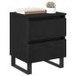 Preview: Nachttisch 2 pcs Schwarz Eichen-Optik 40 x 35 x 50 cm
