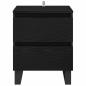 Preview: Nachttisch 2 pcs Schwarz Eichen-Optik 40 x 35 x 50 cm