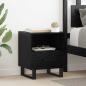 Preview: ARDEBO.de - Nachttisch 2 pcs Schwarz Eichen-Optik 40 x 35 x 47,5 cm