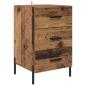 Preview: Nachttisch mit Schubladen Altholz 40 x 40 x 66 cm Holzwerkstoff
