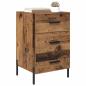 Preview: Nachttisch mit Schubladen Altholz 40 x 40 x 66 cm Holzwerkstoff