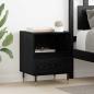 Preview: ARDEBO.de - Nachttisch 2 pcs Schwarz Eichen-Optik 40 x 35 x 50 cm
