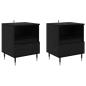 Preview: Nachttisch 2 pcs Schwarz Eichen-Optik 40 x 35 x 50 cm