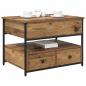 Preview: Couchtisch mit Schubladen Altholz 70x50x50cm Engineeredwood