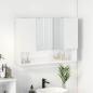 Preview: ARDEBO.de - Badezimmer-Spiegelschrank Hochglanz-Weiß 80 x 17 x 55 cm