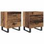 Preview: Nachttisch 2 pcs Altes Holz und Schwarz 40 x 35 x 47,5 cm