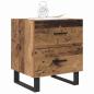 Preview: Nachttisch 2 pcs Altes Holz und Schwarz 40 x 35 x 47,5 cm
