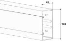 Preview: GGK 17999 Brüstungskanal BR 60x130/80-9010, PVC, Unter-/Oberteil, 80 mm OT, alpinweiß