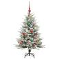 Preview: Künstlicher beleuchteter Weihnachtsbaum mit Kugel-Set Grün