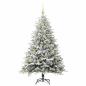 Preview: Künstlicher beleuchteter Weihnachtsbaum mit Kugel-Set Grün