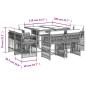 Preview: 9-tlg. Garten-Essgruppe mit Kissen Beige Poly Rattan