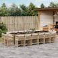 Preview: ARDEBO.de - 17-tlg. Garten-Essgruppe mit Kissen Beige Poly Rattan