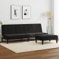 Preview: ARDEBO.de - Schlafsofa 2-Sitzer mit Fußhocker Schwarz Samt