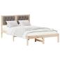 Preview: Bettgestell mit Kopfteil Taupe 135 x 190 cm Stoff