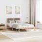 Preview: Bettgestell mit Kopfteil Taupe 135 x 190 cm Stoff