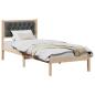Preview: Bettrahmen Dunkelgrau 90 x 190 cm Massives Kiefernholz