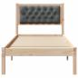 Preview: Bettrahmen Dunkelgrau 90 x 190 cm Massives Kiefernholz