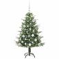 Preview: Künstlicher vorbeleuchteter Weihnachtsbaum mit Kugelset Grün