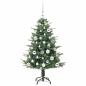 Preview: Künstlicher vorbeleuchteter Weihnachtsbaum mit Kugelset Grün
