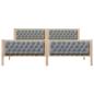 Preview: Bettgestell mit Kopfteil Hellgrau 200 x 200 cm Stoff