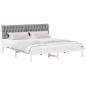 Preview: Bettgestell mit gepolstertem Kopfteil Weiß 180 x 200 cm