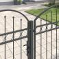 Preview: Gartentor mit gewölbtem Oberteil Grau 400 x 100 cm Stahl