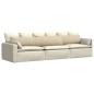 Preview: Sofa Kissen 2 pcs Creme 200 x 40 cm Stoff