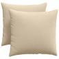 Preview: ARDEBO.de - Sofa Kissen 2 pcs Creme 50 x 50 cm Stoff