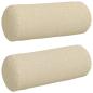 Preview: Bolsterkissen 2 pcs Creme Ø 15 x 40 cm Stoff