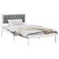 Preview: Bettgestell mit Kopfteil Hellgrau 100 x 200 cm Stoff