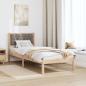 Preview: Bettrahmen mit Kopfteil Taupe 90 x 190 cm Massives Kiefernholz