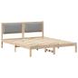 Preview: Bettgestell mit gepolstertem Kopfteil Hellgrau 160 x 200 cm