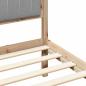 Preview: Bettgestell mit gepolstertem Kopfteil Hellgrau 135 x 190 cm
