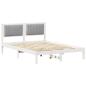 Preview: Bettgestell mit gepolstertem Kopfteil Hellgrau 135 x 190 cm