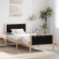 Preview: ARDEBO.de - Bettgestell mit Kopfteil Schwarz 90 x 190 cm Stoff