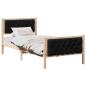Preview: Bettgestell mit Kopfteil Schwarz 90 x 190 cm Stoff